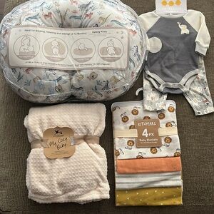 All 4 BABY SET SAFARI ANIMALS 0-3 Months gift born baby boy girl Great Value